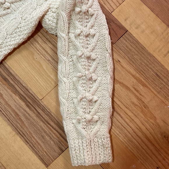 Athena Designs Irish HandKnit Pure New Wool, Unisex Fisherman’s Cable/Popcorn OS - Picture 4 of 7